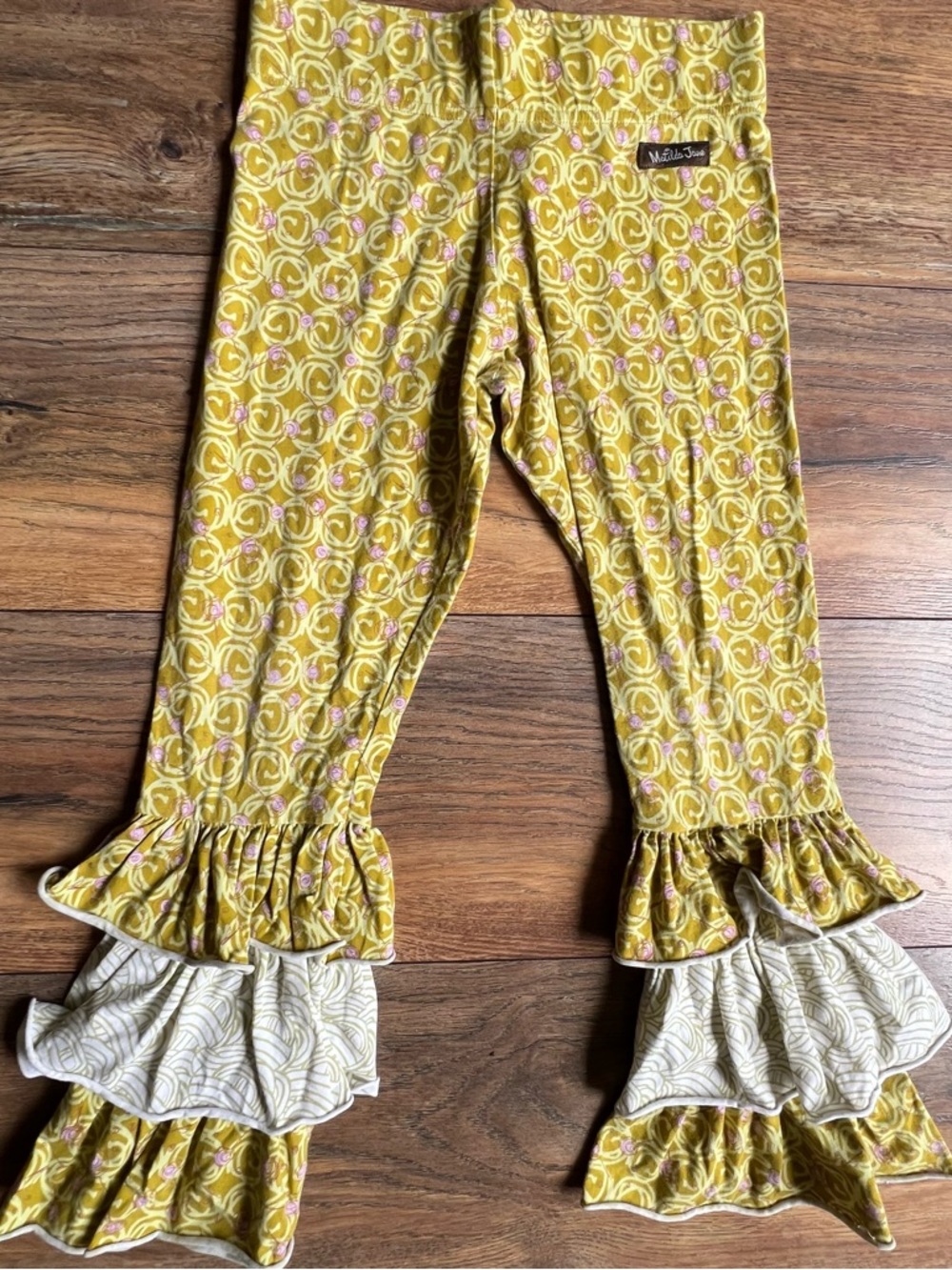 Matilda Jane Yellow Floral Double-Ruffle Leggings